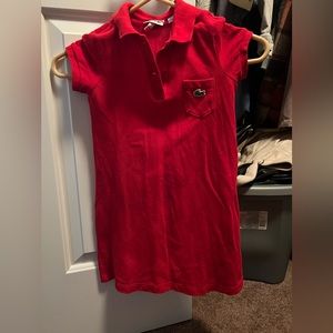 Lacoste kids red collared dress